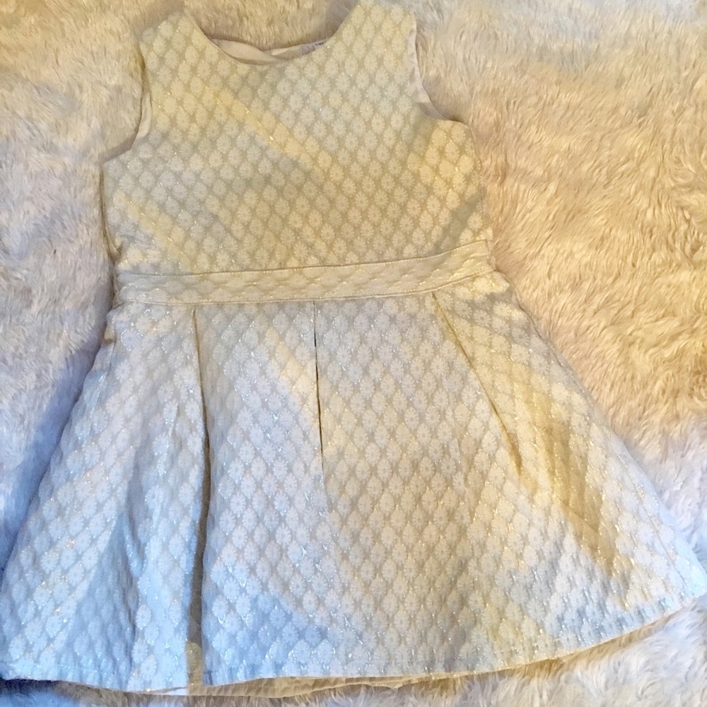 CARTERS gold and white textured dress sz 3t